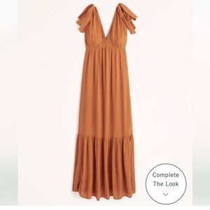 Abercrombie & Fitch Tie-Strap Babydoll Midaxi Dress, size extra-large, XL